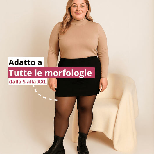 Collant in pile effetto trasparente